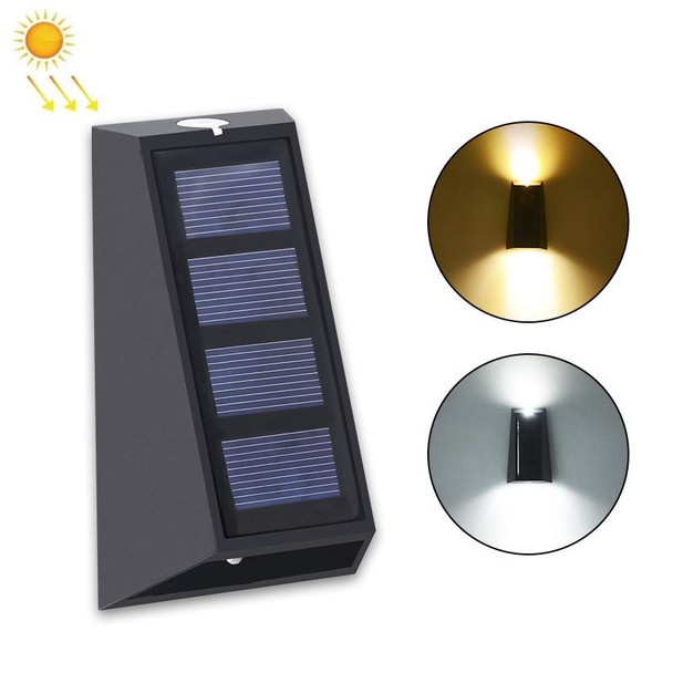 2 PCS N771 Solar Wall Light Up And Down Lights Outdoor Wall Lights Garden Light(Warm+White Light)