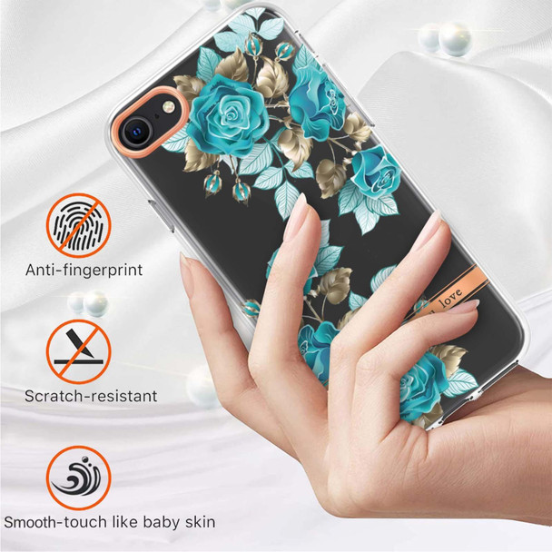 Flowers and Plants Series IMD TPU Phone Case - iPhone SE 2022 / SE 2020 / 8 / 7(Blue Rose)