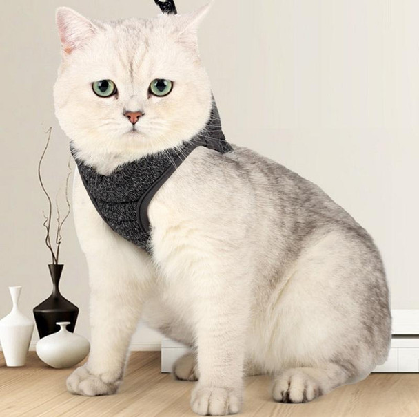 Cat Leash Pet Chest Harness Leash, Size: M(Grey)