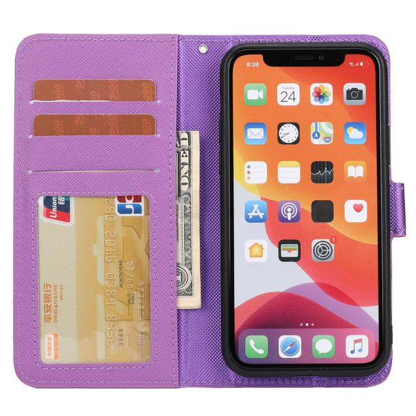 Cross Texture Detachable Leatherette Phone Case - iPhone 11 Pro(Purple)