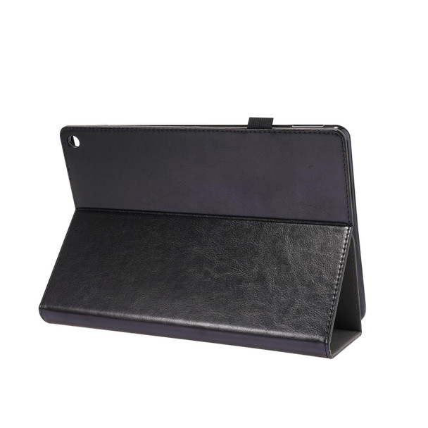 Amazon Kindle Fire HD 10 2021 Business Horizontal Flip PU Leatherette Case with Two-Folding Holder & Card Slots & Pen Slot(Black)