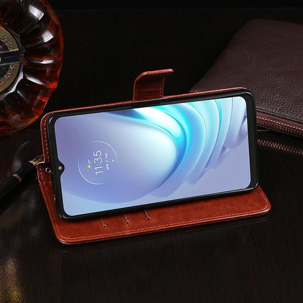 Motorola Moto G50 idewei Crazy Horse Texture Horizontal Flip Leather Case with Holder & Card Slots & Wallet(Blue)