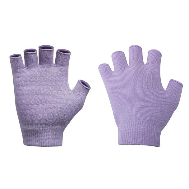 Ladies Non-Slip Fingerless Aerial Yoga Aid Gloves(A3 Light Purple)