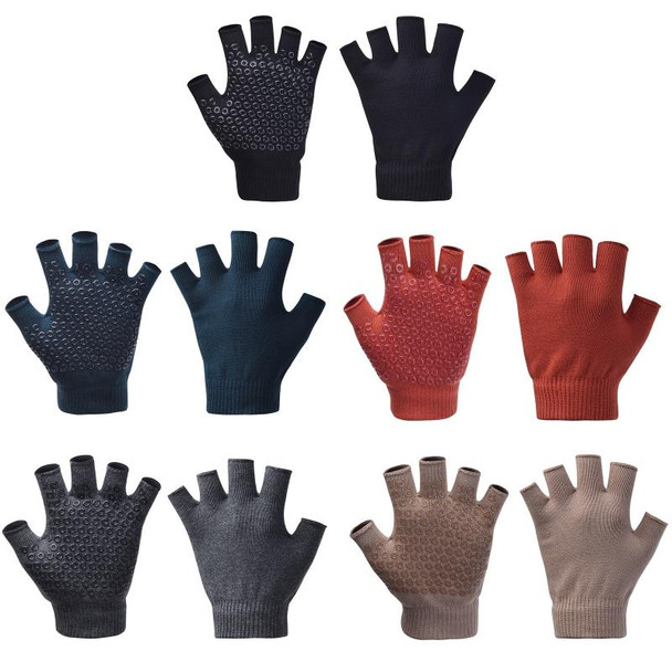 Ladies Non-Slip Fingerless Aerial Yoga Aid Gloves(A2 Gray)
