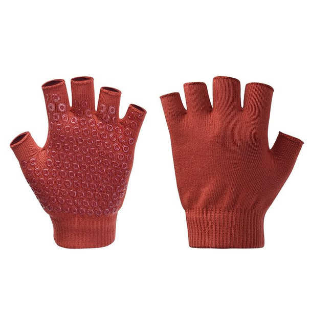 Ladies Non-Slip Fingerless Aerial Yoga Aid Gloves(A2 Red)