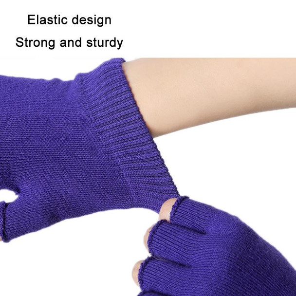 Ladies Non-Slip Fingerless Aerial Yoga Aid Gloves(Gray)