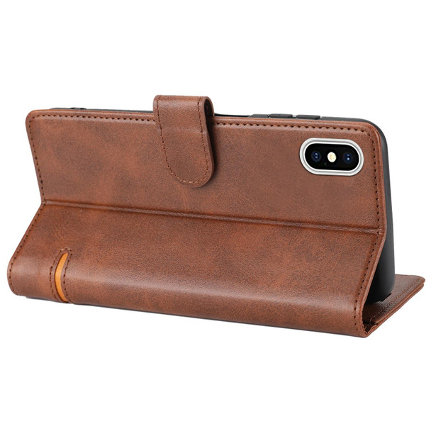 Classic Wallet Flip Leatherette Phone Case - iPhone X / XS(Brown)