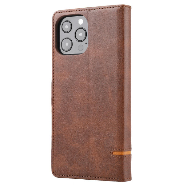 Classic Wallet Flip Leatherette Phone Case - iPhone 13 Pro(Brown)