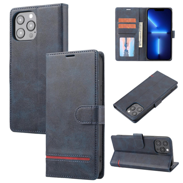 Classic Wallet Flip Leatherette Phone Case - iPhone 13 Pro(Blue)