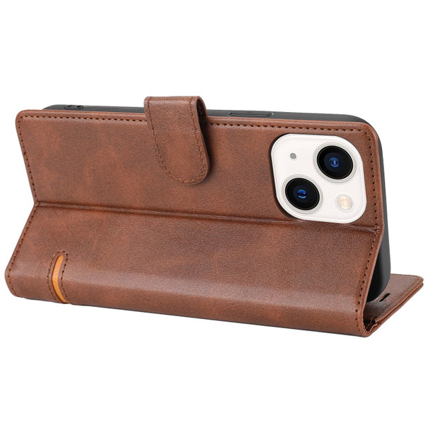 Classic Wallet Flip Leatherette Phone Case - iPhone 13 mini(Brown)