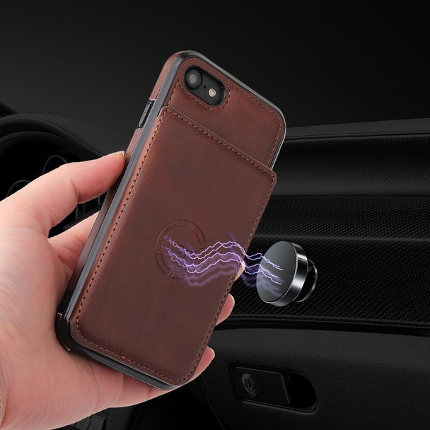 Calf Texture Magnetic Case - iPhone SE 2022 / SE 2020 / 8 / 7(Coffee)