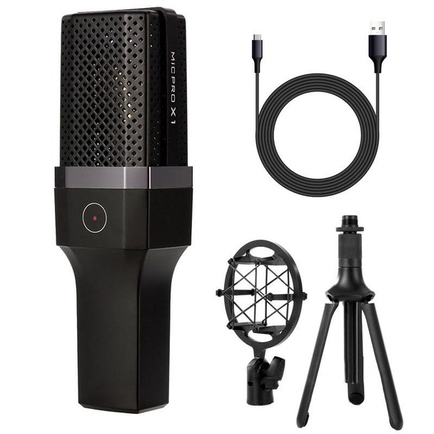 Yanmai X1 4 in 1 Foldable Lifting Professional Desktop Live Broadcast Cardioid Pointing Condenser Recording Microphone Set with Blowout Net & Shockproof Mount & 1.8m USB-C / Type-C Cable