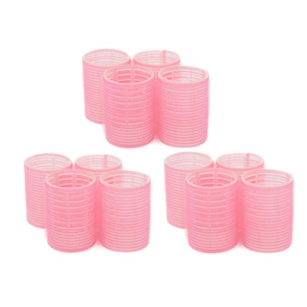 12 PCS/Set Self-Adhesive Curling Iron Hair Core Fluffy Hairdressing ToolRandom Colour Delivery, Specification: 63x40mm