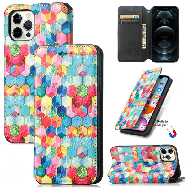 Colorful Magnetic Horizontal Flip PU Leatherette Case with Holder & Card Slot & Wallet - iPhone 13(Magic Space)