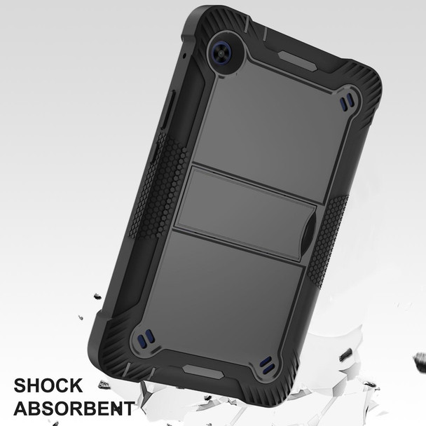 Huawei MatePad T8 Silicone + PC Shockproof Protective Case with Holder(Black)