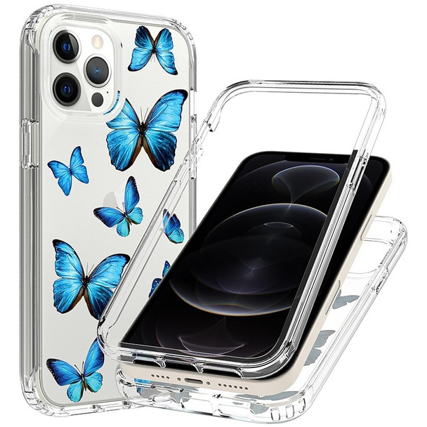 2 in 1 High Transparent Painted Shockproof PC + TPU Protective Case - iPhone 11 Pro(Blue Butterfly)