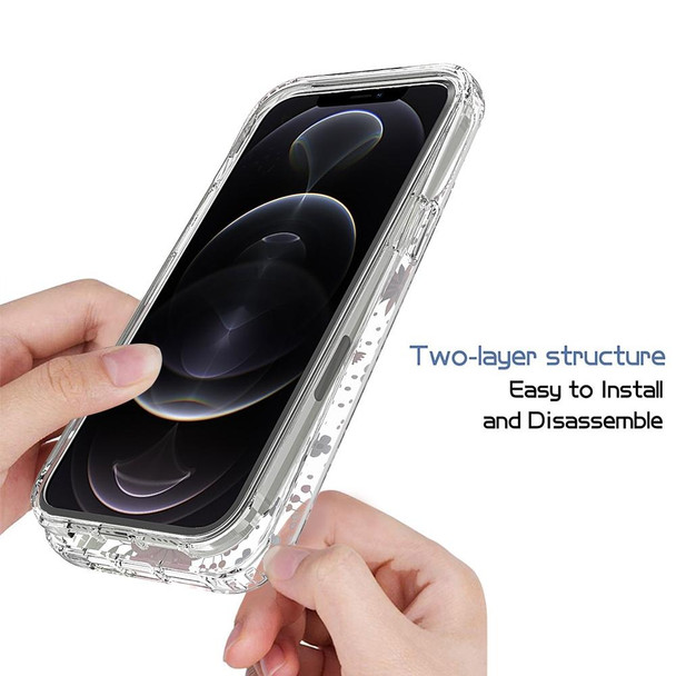 2 in 1 High Transparent Painted Shockproof PC + TPU Protective Case - iPhone 11 Pro(Small Floral)