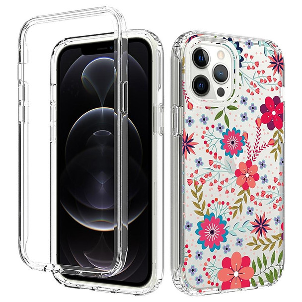 2 in 1 High Transparent Painted Shockproof PC + TPU Protective Case - iPhone 11 Pro(Small Floral)