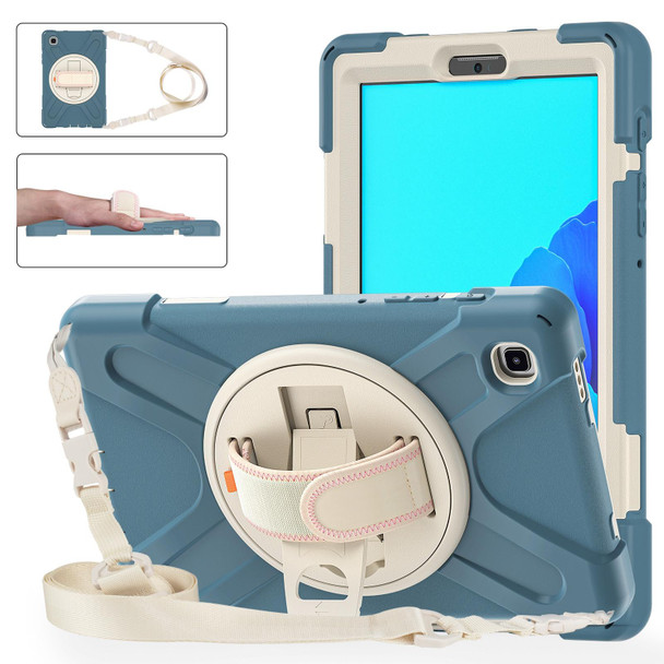 Samsung Galaxy Tab A7 Lite T220 / T225 Silicone + PC Protective Case with Holder & Shoulder Strap(Cornflower Blue)