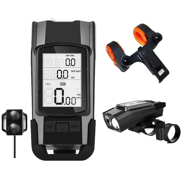 3 In 1 Wireless Bicycle Code Meter Lamp Strong Light Front Light, Colour: Upgrade Floating (Black)