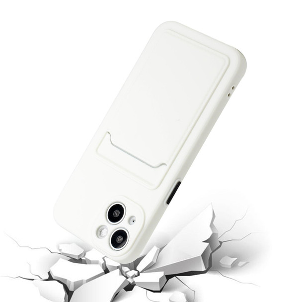 Card Slot Design Shockproof TPU Protective Case - iPhone 13 mini(White)