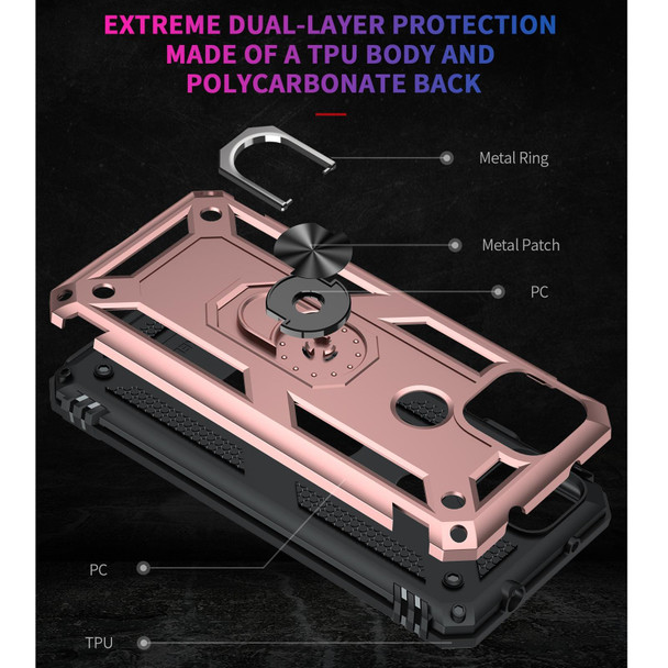 Google Pixel 5a 5G Shockproof TPU + PC Protective Case with 360 Degree Rotating Holder(Rose Gold)