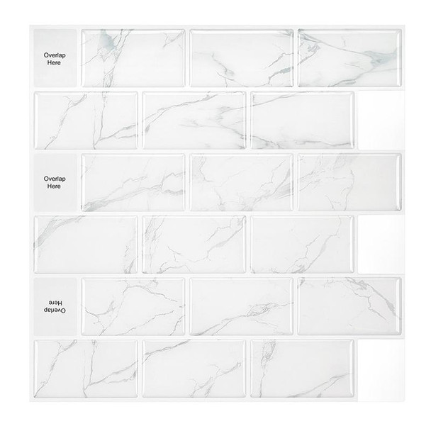 2 PCS 3D Crystal Epoxy Self-Adhesive Wall Sticker Bathroom Simulation Tile Sticker(MT1013)