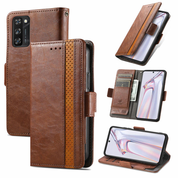 Blackview A100 CaseNeo Business Splicing Dual Magnetic Buckle Horizontal Flip PU Leatherette Case with Holder & Card Slots & Wallet(Brown)