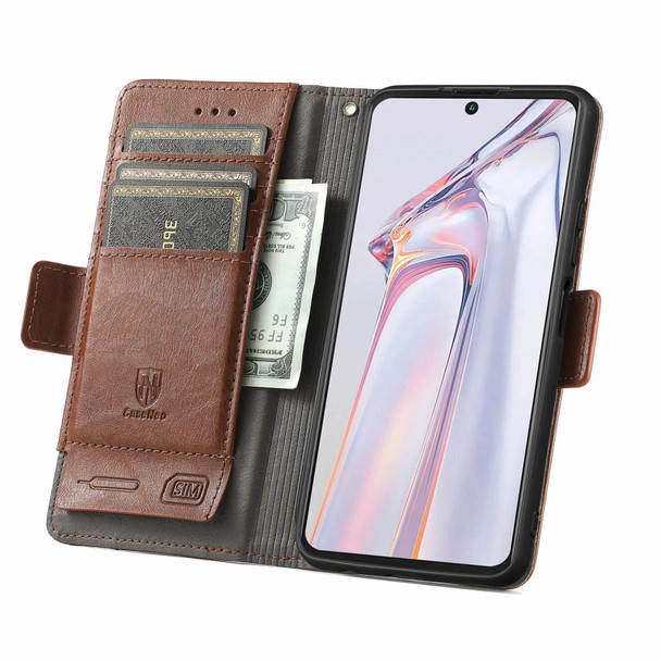 Blackview A100 CaseNeo Business Splicing Dual Magnetic Buckle Horizontal Flip PU Leatherette Case with Holder & Card Slots & Wallet(Brown)
