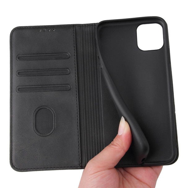 Calf Texture Magnetic Horizontal Flip Leatherette Case with Holder & Card Slots & Wallet - iPhone 11 Pro Max(Black)