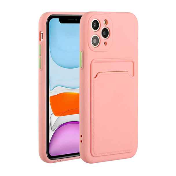 Card Slot Design Shockproof TPU Protective Case - iPhone 11 Pro(Pink)