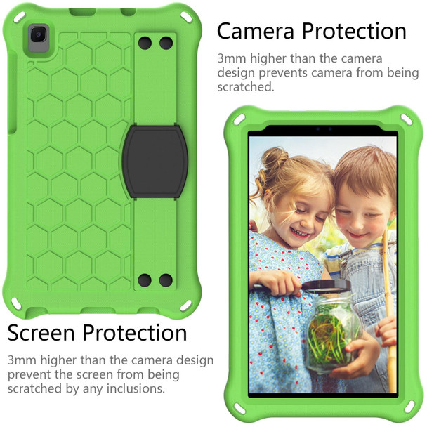 Samsung Galaxy Tab A 8.0 & S Pen (2019)P200/P205 Honeycomb Design EVA + PC Four Corner Shockproof Protective Case with Strap(Green+Black)