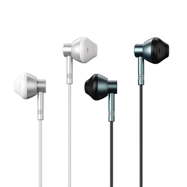 REMAX RM-201 In-Ear Stereo Metal Music Earphone with Wire Control + MIC, Support Hands-free(Tarnish)