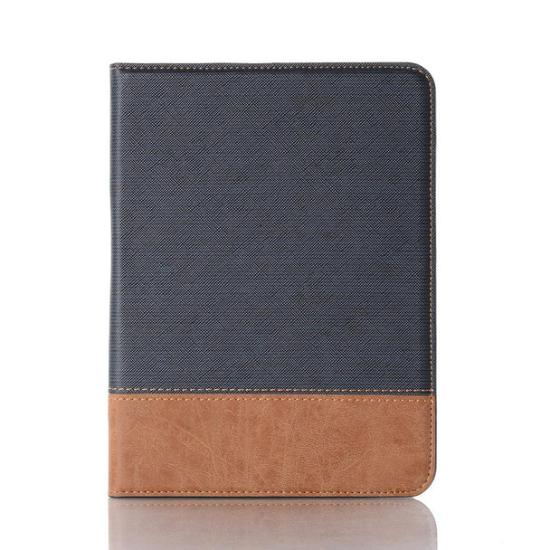 Cross & Sheepskin Texture Horizontal Flip Leatherette Tablet Case with Holder & Card Slots & Wallet - iPad mini 6(Dark Blue)