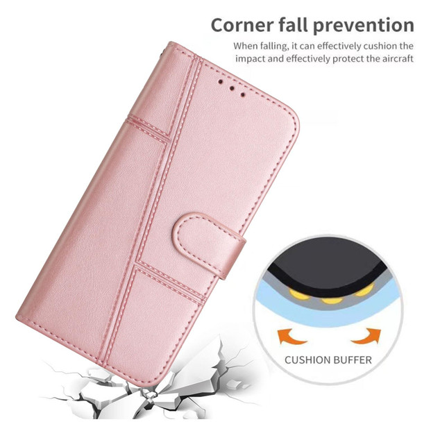 Sony Xperia 10 III / 10 III Lite Stitching Calf Texture Buckle Leather Phone Case(Pink)