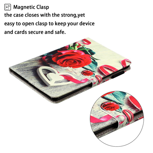 Cross Texture Painted Smart Leatherette Tablet Case - iPad mini 6(Rose)