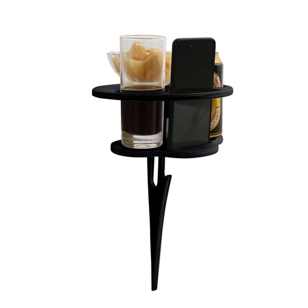 Outdoor Portable Folding Wine Table Outdoor Beach Table, Colour: Black