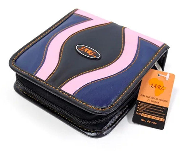 Jarl 40Pcs Cd Wallet Pink Black & Blue, Retail Box, No Warranty