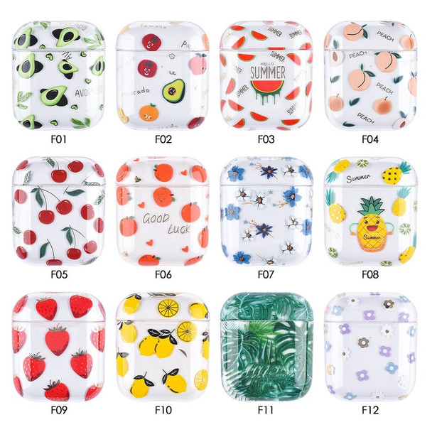 Bronzing Fruit Pattern PC Earphone Hard Protective Case - AirPods 1 / 2(F08)