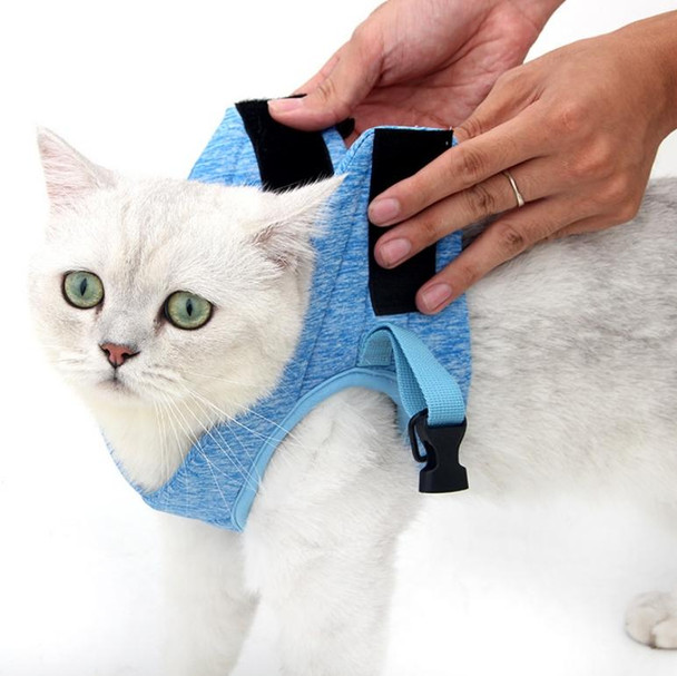 Cat Leash Pet Chest Harness Leash, Size: L(Sky Blue)