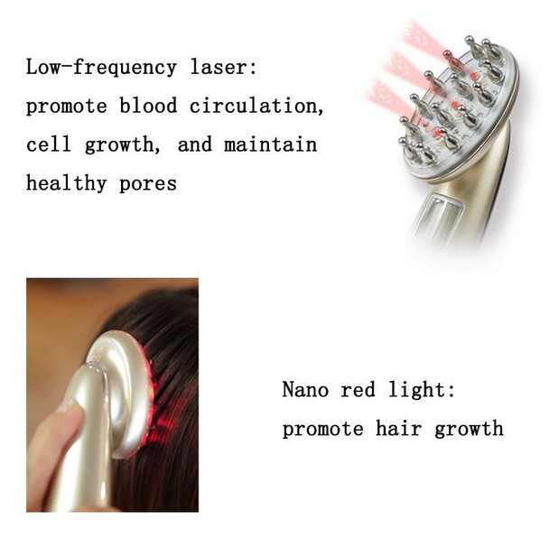 RF Hair Growth Comb Scalp Oil Control & Anti-Hair Loss Massager English Manual(White)