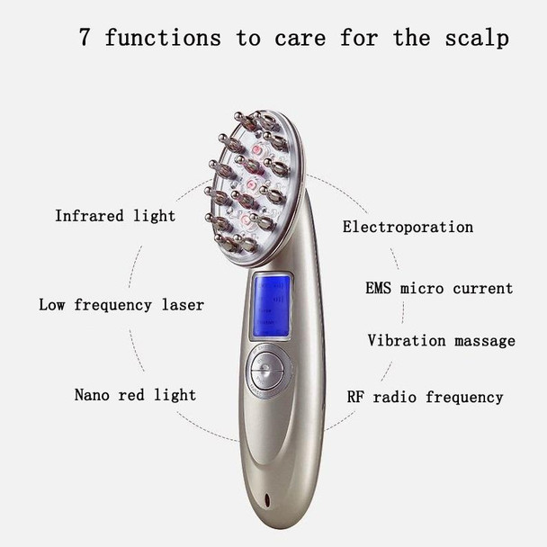 RF Hair Growth Comb Scalp Oil Control & Anti-Hair Loss Massager English Manual(White)