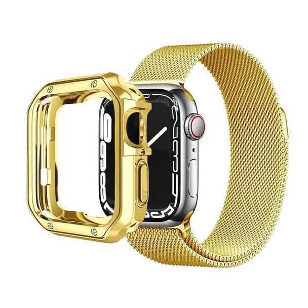 Anti-fall Electroplating TPU Watch Protective Case for Apple 1/2/3/4/5/6/7/SE 38mm/40mm/41mm(Gold)