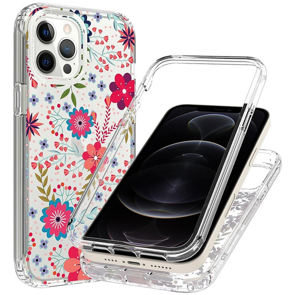 2 in 1 High Transparent Painted Shockproof PC + TPU Protective Case - iPhone 11(Small Floral)