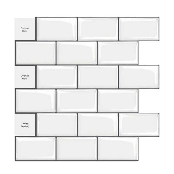 2 PCS 3D Crystal Epoxy Self-Adhesive Wall Sticker Bathroom Simulation Tile Sticker(MT1010)