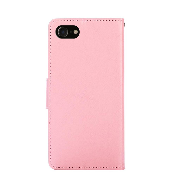 Crystal Texture Horizontal Flip Leatherette Case with Holder & Card Slots & Wallet - iPhone SE 2022 / SE 2020 & 8 & 7(Pink)