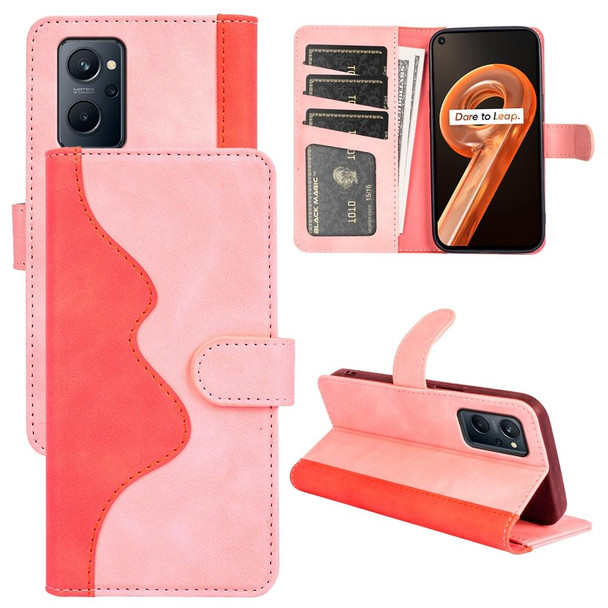 OPPO Realme 9i Stitching Horizontal Flip Leather Phone Case (Pink)