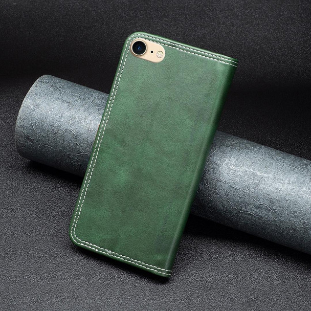 Color Matching Double Sewing Thread Leatherette Case - iPhone SE 2022 / 2020 / 7 / 8(Green)