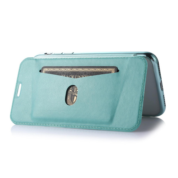 Bronzing Plating PU + TPU Horizontal Flip Leatherette Case with Holder & Card Slot - iPhone X / XS(Green)