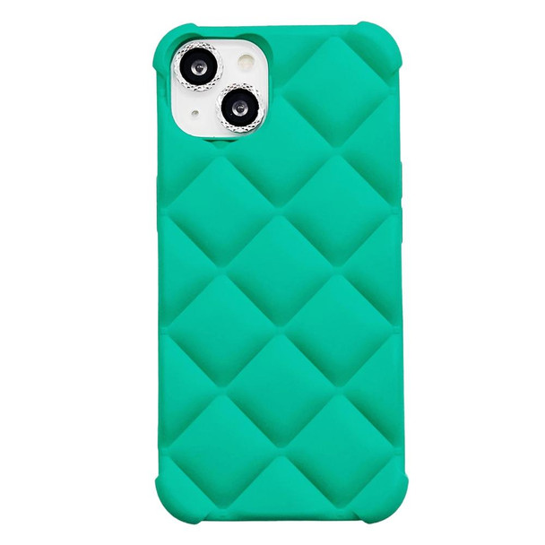 Elegant Rhombic Texture TPU Phone Case - iPhone 12 Pro Max(Blue-green)